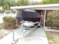 boat cover on trailer